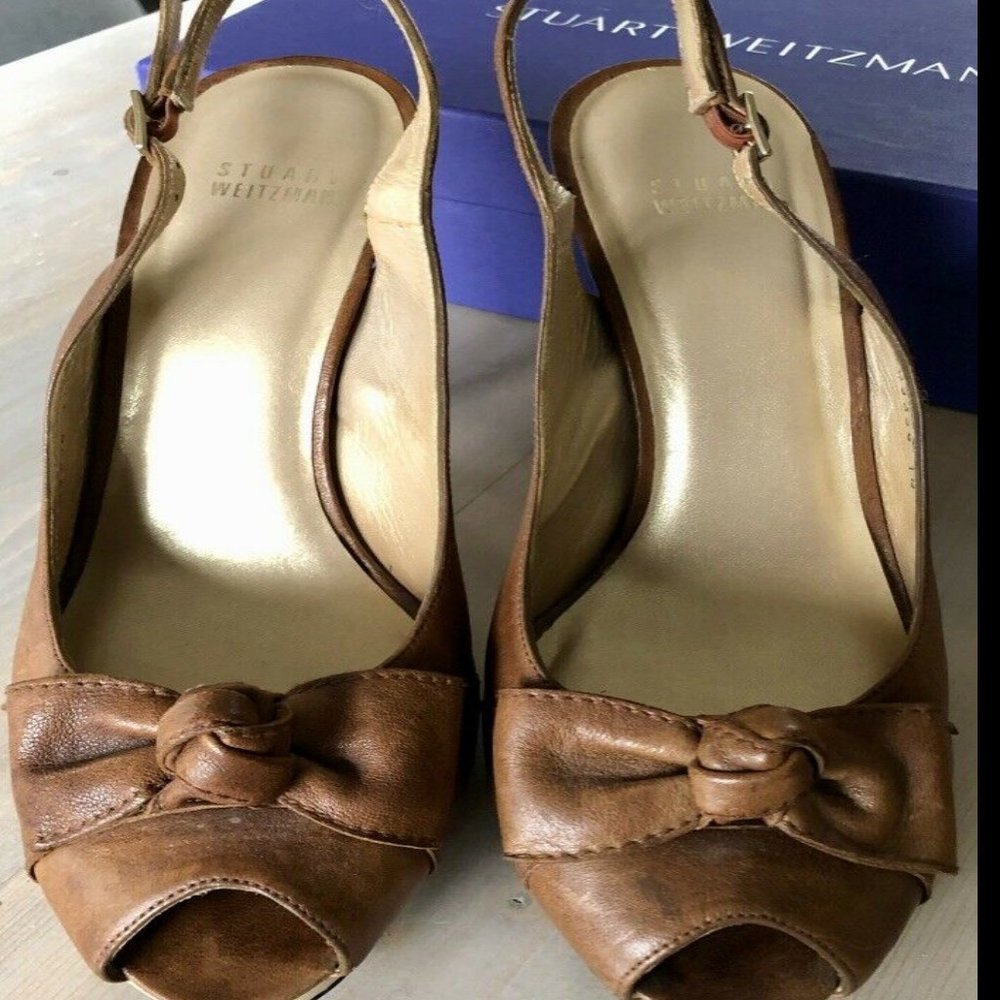 Stuart Weitzman Peep Toe Platform Stiletto Pumps